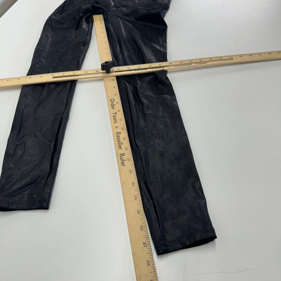 Spanx Leggings Womens Small Black Faux Leather Stretch‎ High Rise Seamless - Picture 9 of 9